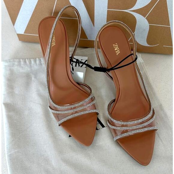 ZARA Rhinestone Pointed Toe Heels NWT | Blogger Fave | Size 8 - Picture 4 of 16
